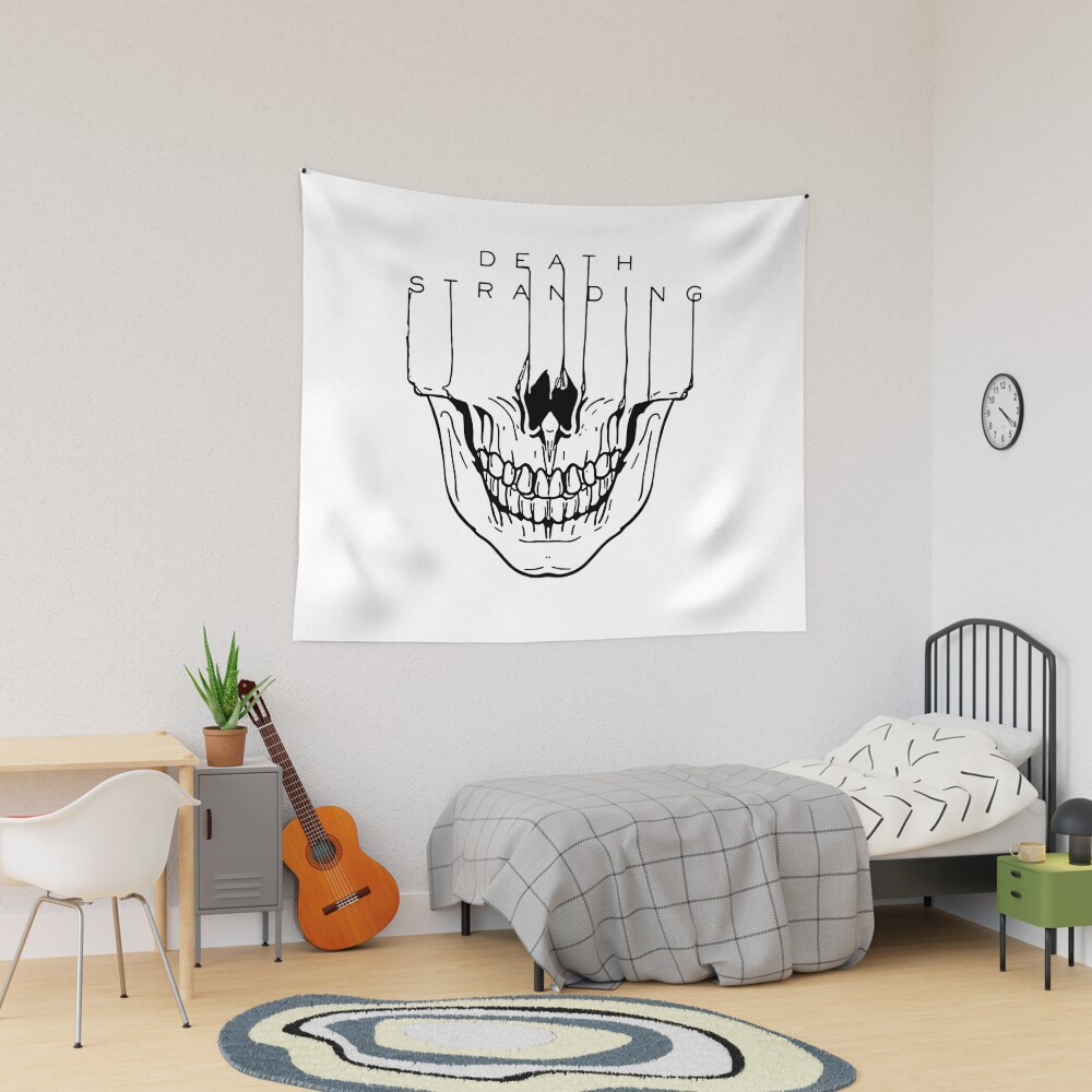 Skull Death Art Stranding Game For Fans Tapestry Official Death Stranding Merch