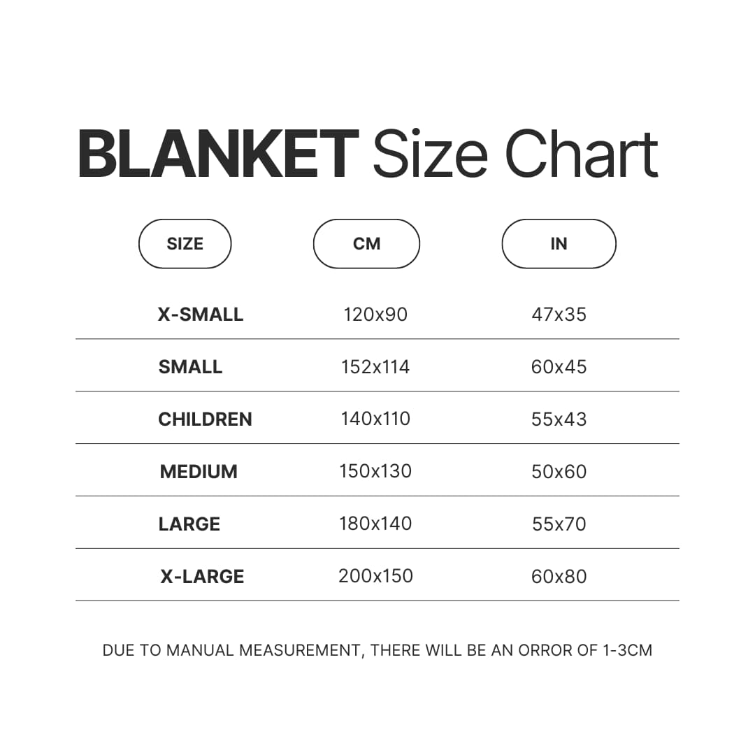 Blanket Size Chart - Death Stranding Merch