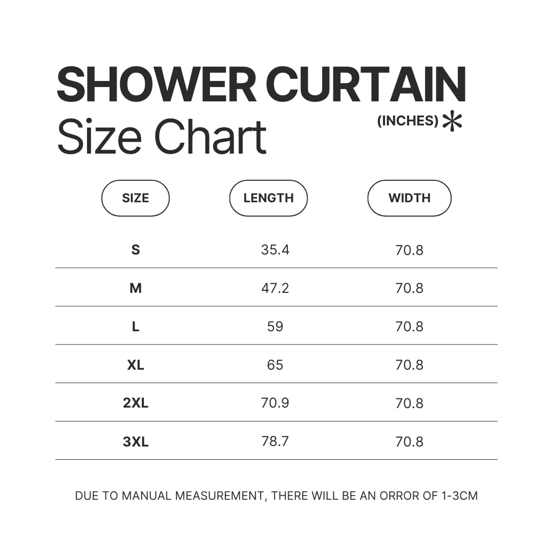 Shower Curtain Size Chart - Death Stranding Merch